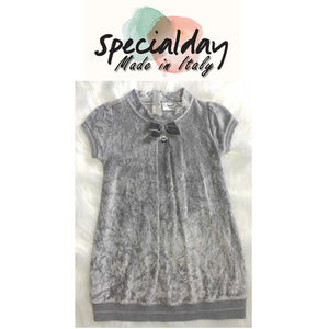 Special Day Girls Gray Velour Short Sleeve Dress Size 5
